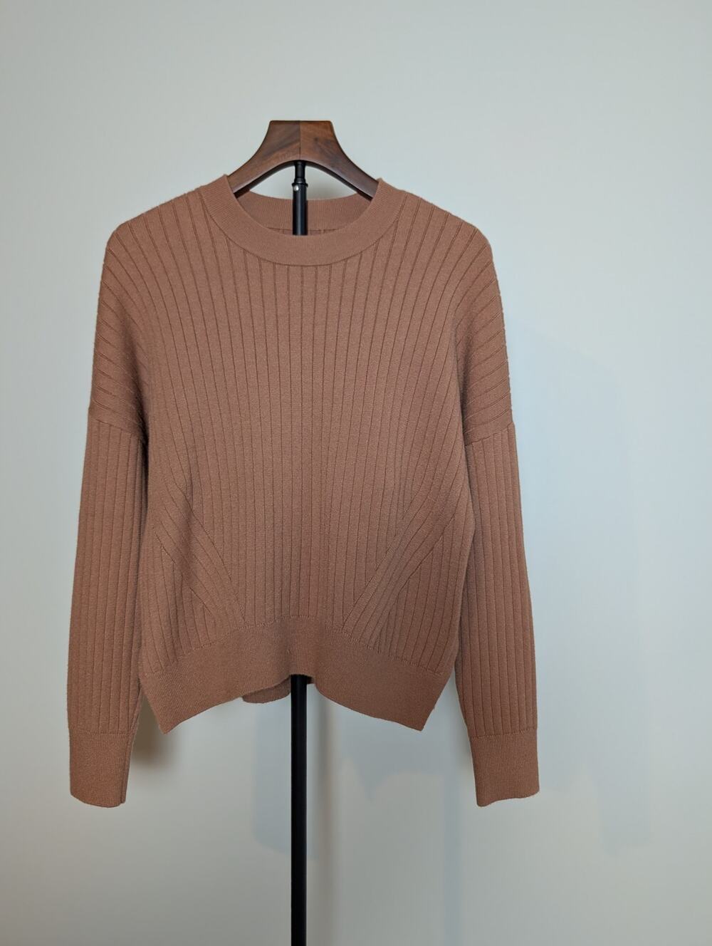 Abercrombie & Fitch Soft A&F Ribbed Mock Neck Sweater Terracotta Clay